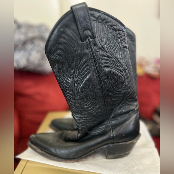 Black Leather Cowboy Boots - Picture 6 of 11